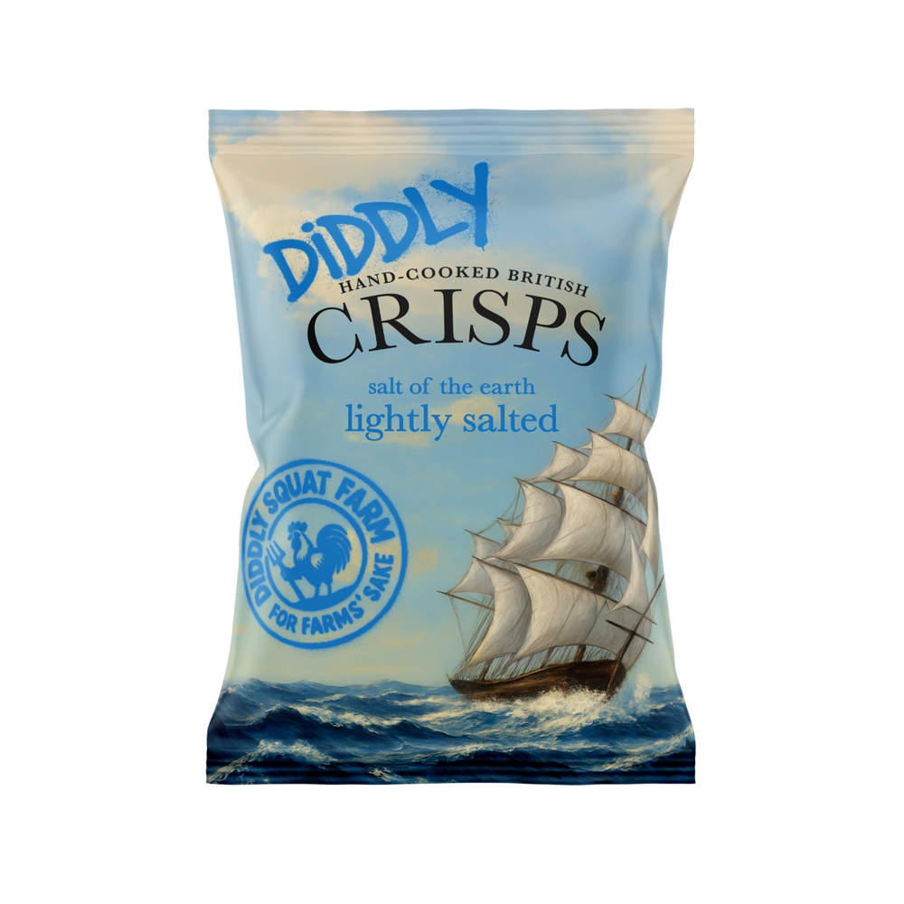 Box of 24x40g Diddly Squat Farm Hand Cooked Crisps: Lightly Salted