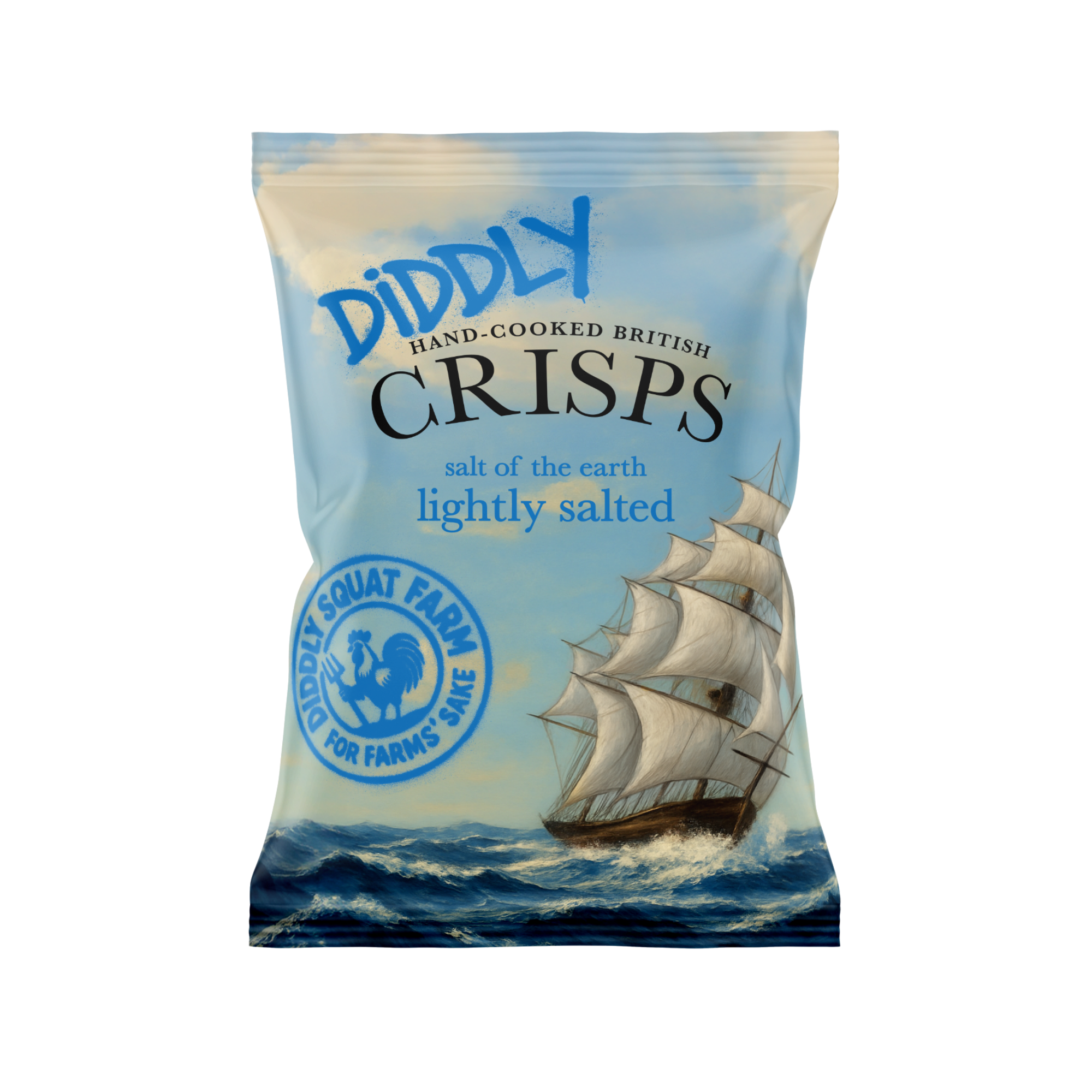 Box of 24x40g Diddly Squat Farm Hand Cooked Crisps: Lightly Salted