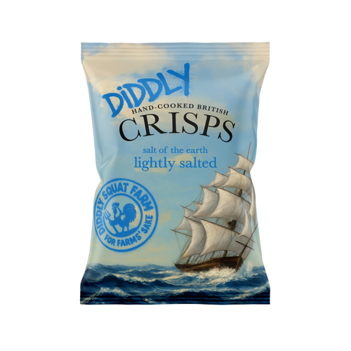 Box of 24x40g Diddly Squat Farm Hand Cooked Crisps: Lightly Salted