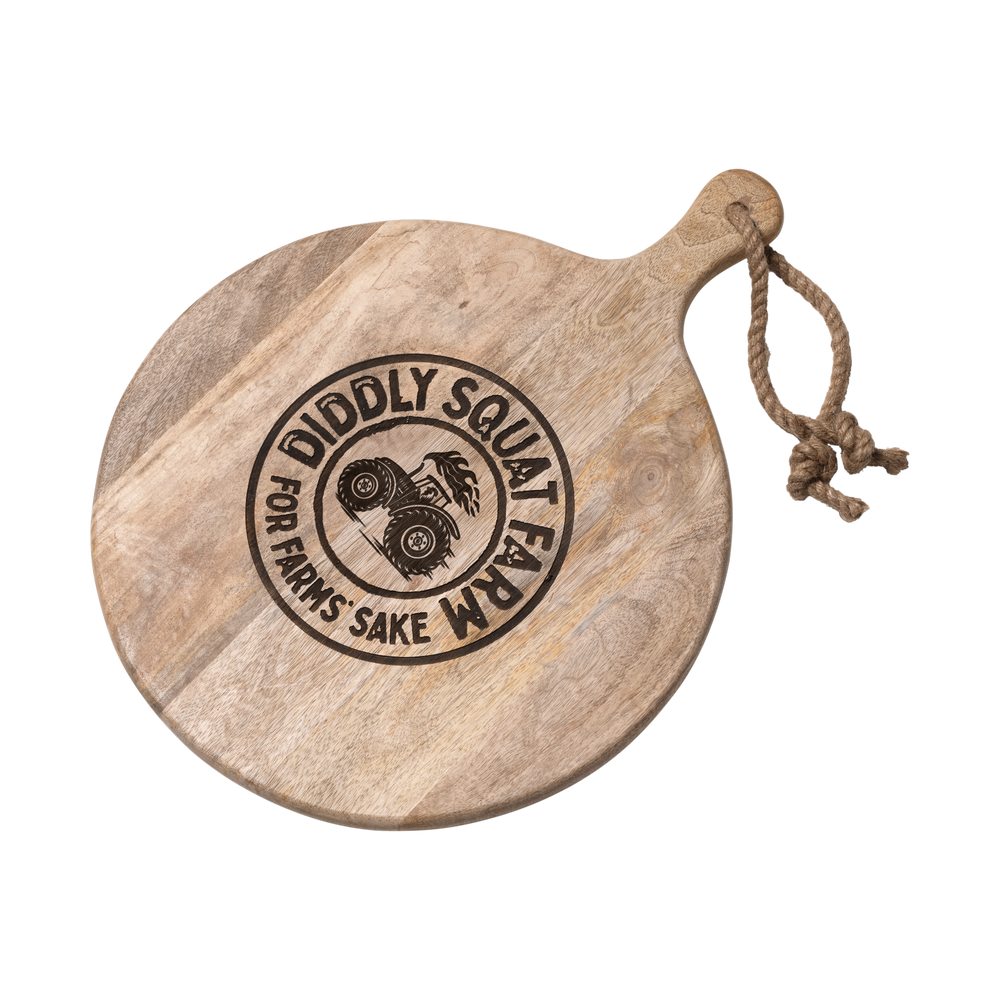 Diddly Large Round Chopping Board - Tractor