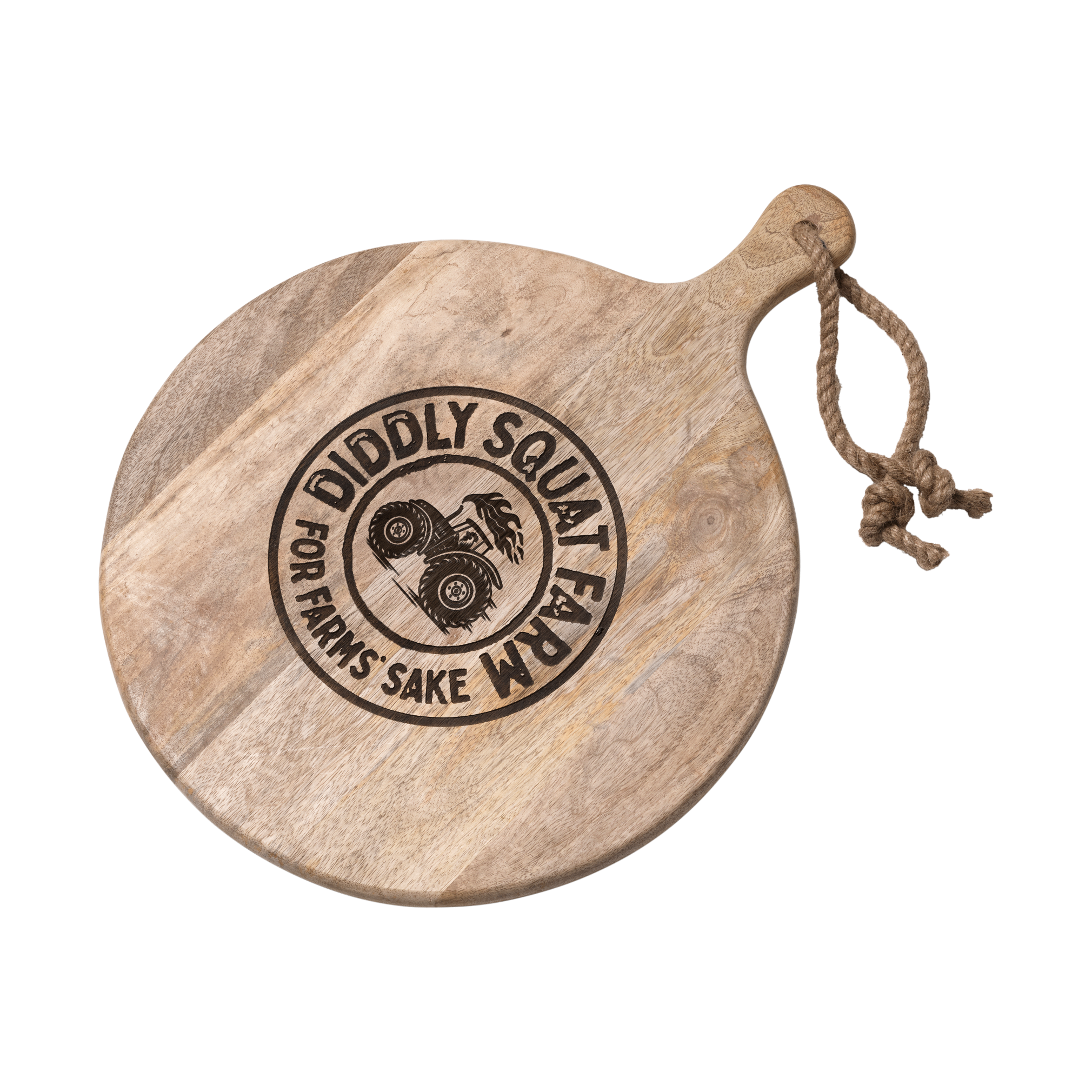 Diddly Large Round Chopping Board - Tractor