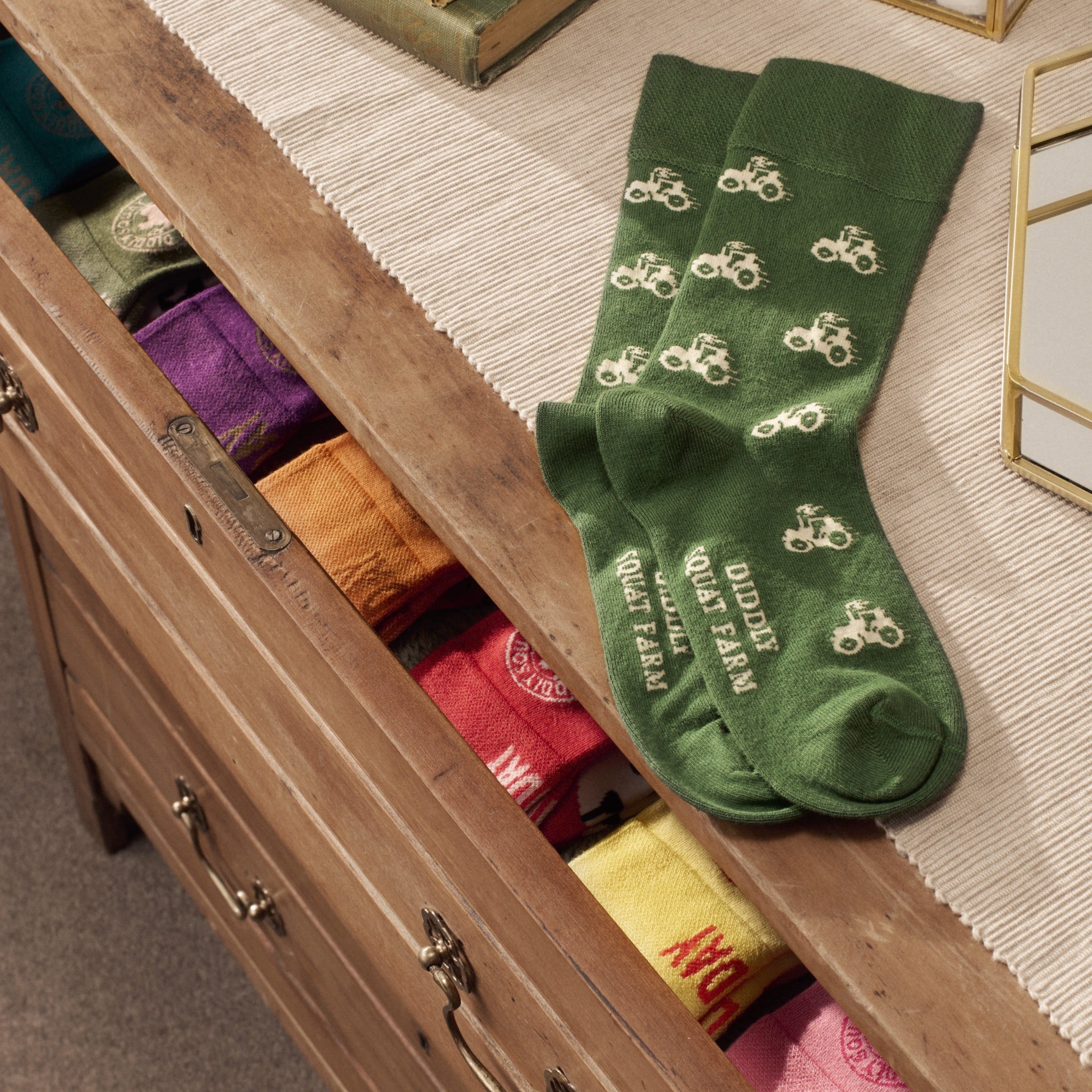 Green Tractor Socks