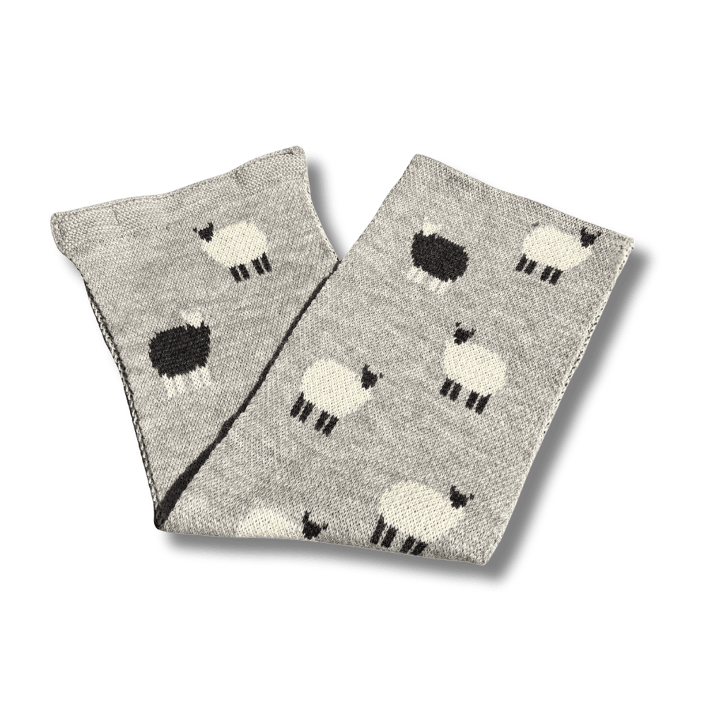 Grey Knitted Sheep Scarf