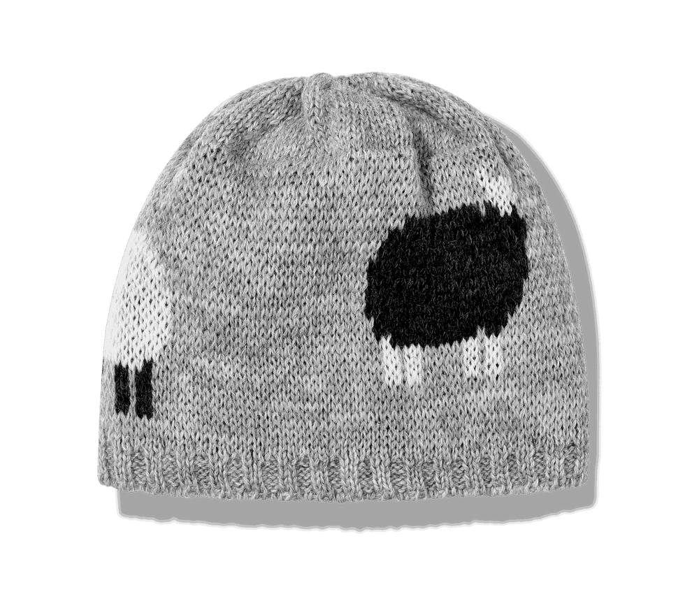 Grey Knitted Sheep Hat
