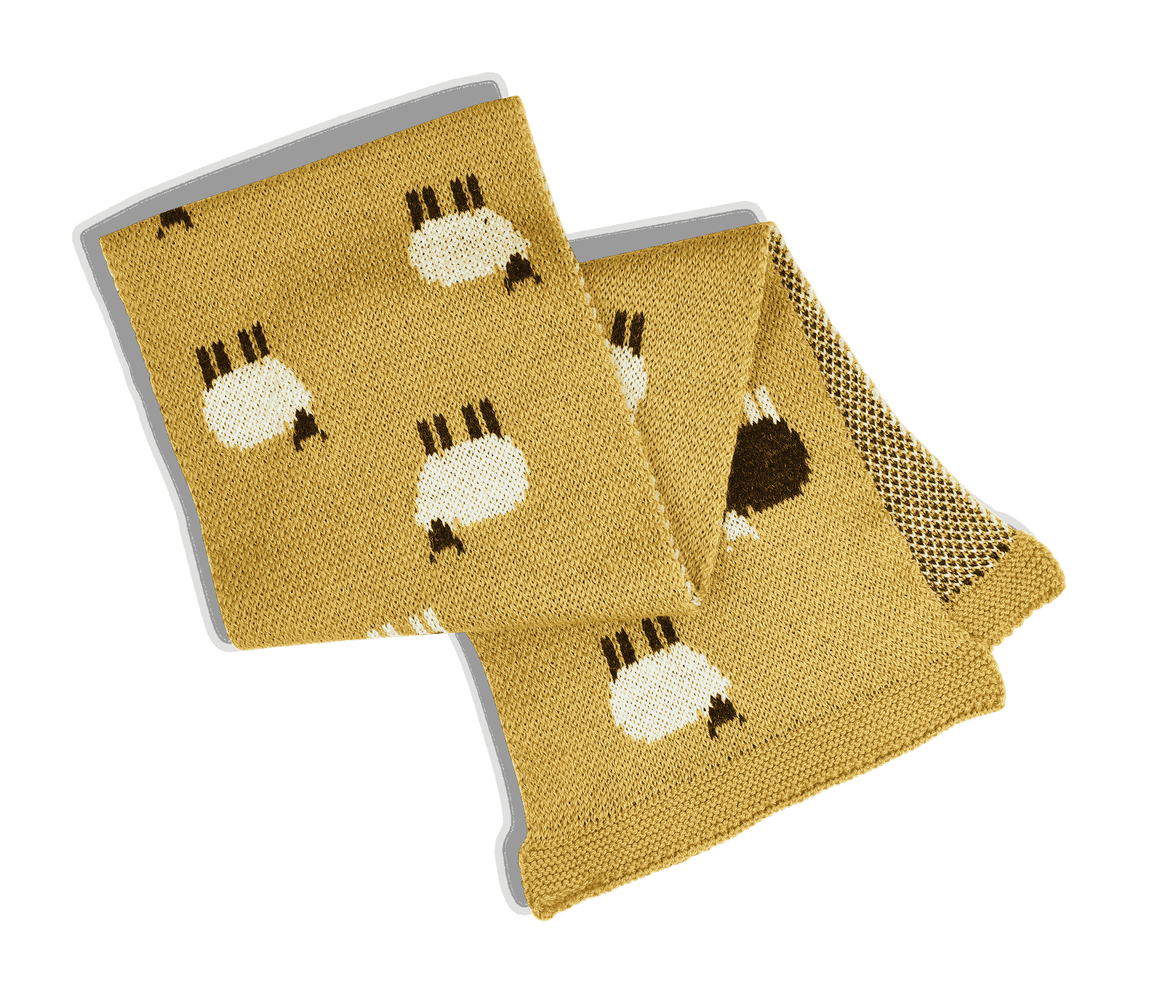 Mustard Sheep Knit Scarf