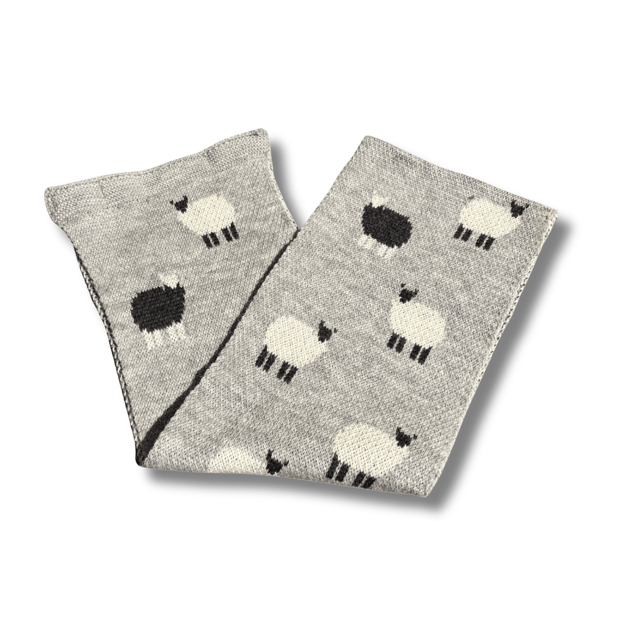 Grey Knitted Sheep Scarf