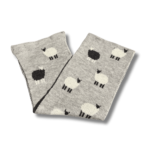 Grey Knitted Sheep Scarf