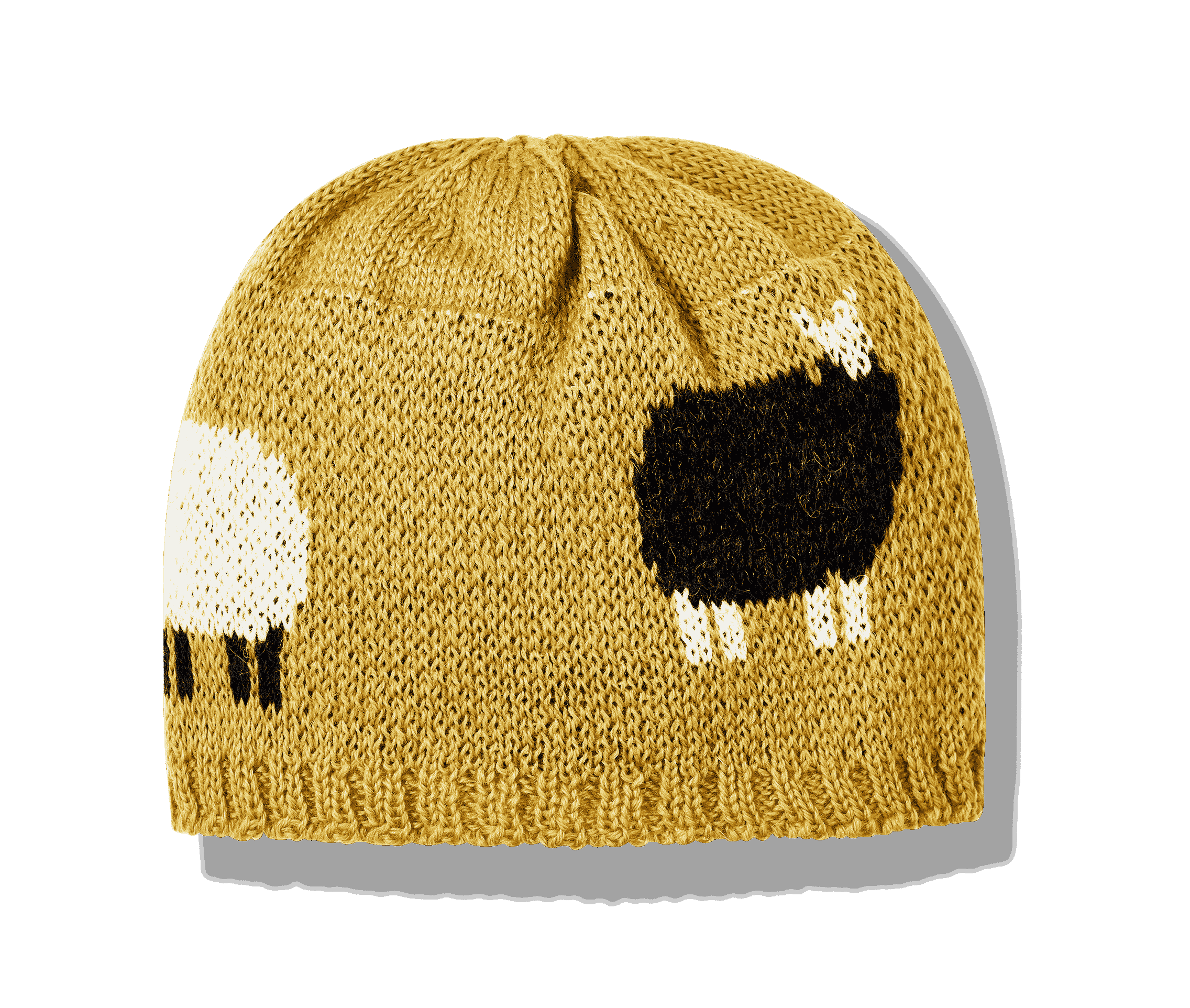 Mustard Sheep Knit Hat