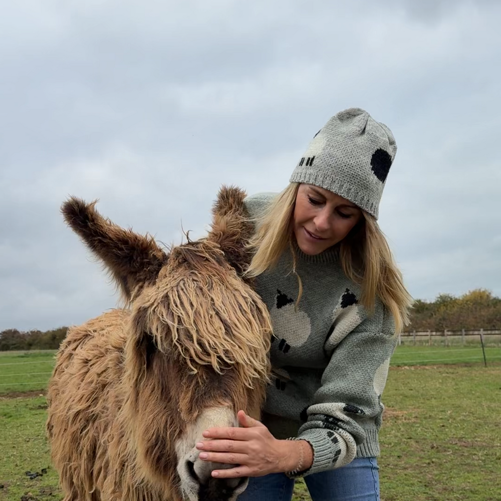 Grey Knitted Sheep Hat