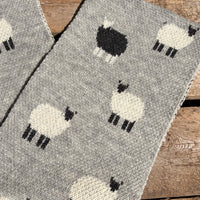 Grey Knitted Sheep Scarf