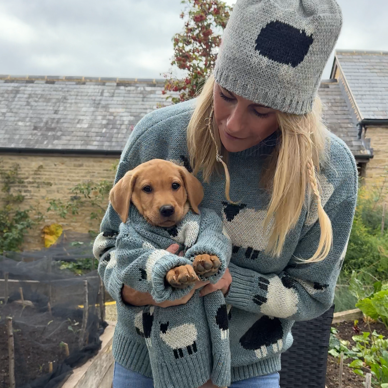 Kids Blue Sheep Knit Jumper