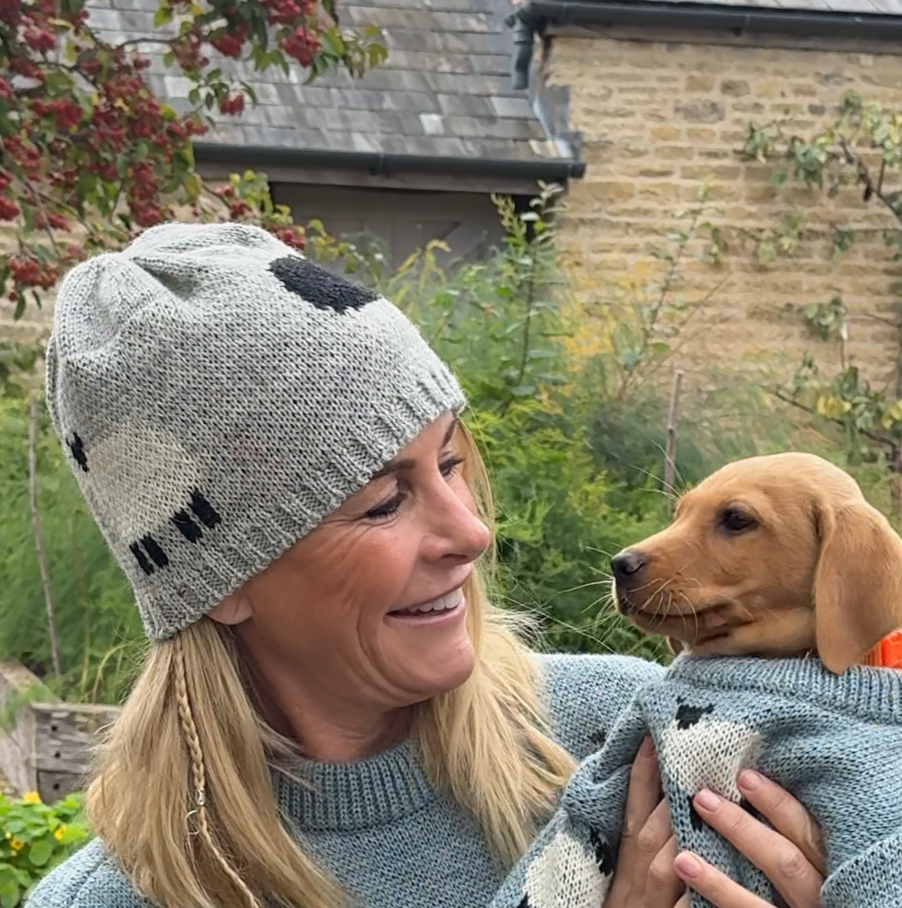Grey Knitted Sheep Hat