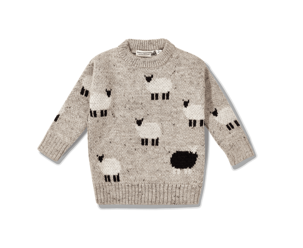 Kids Oatmeal Sheep Knit Jumper