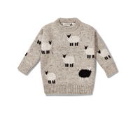 Kids Oatmeal Sheep Knit Jumper