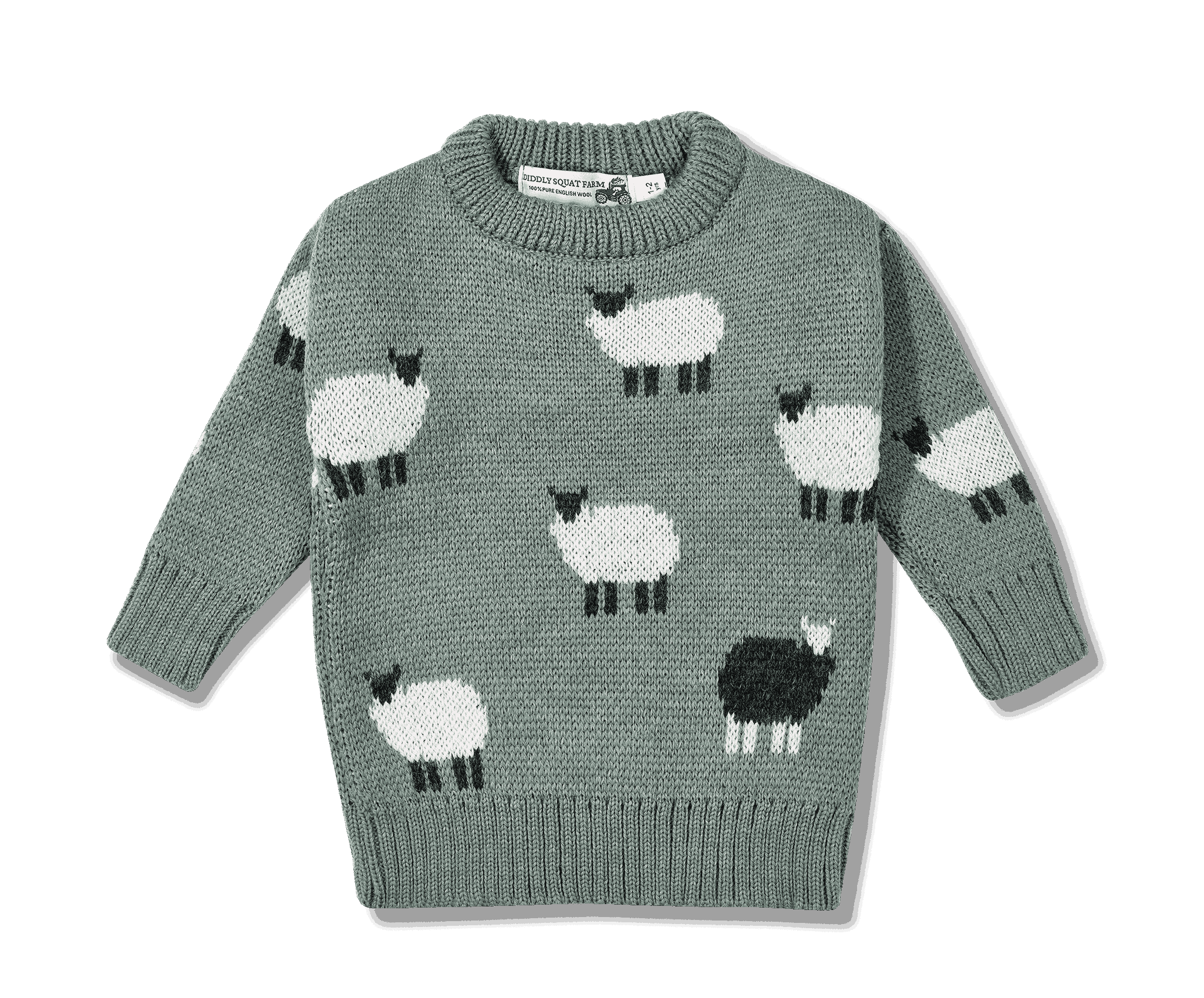 Kids Green Sheep Knit Jumper