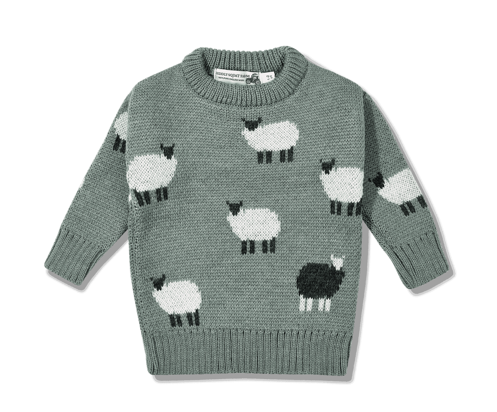 Kids Green Sheep Knit Jumper