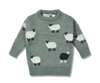 Kids Green Sheep Knit Jumper