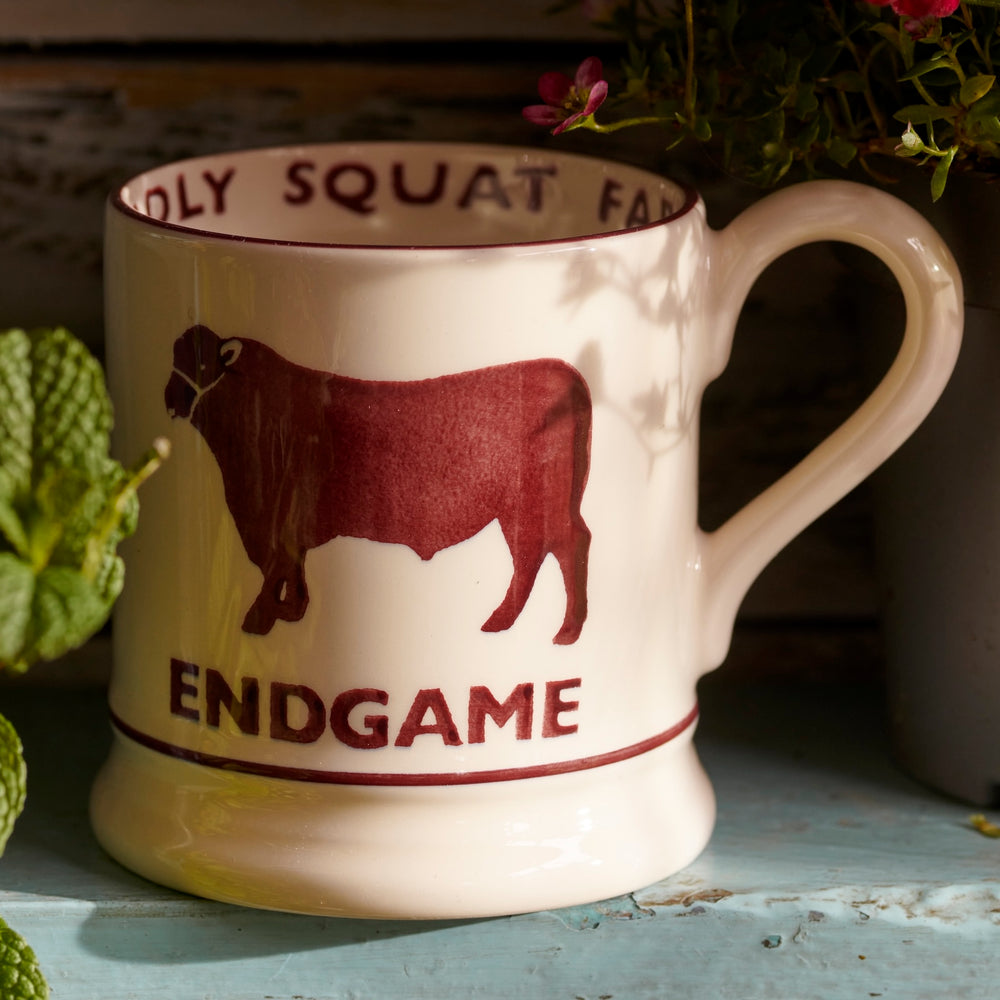 Emma Bridgewater x Diddly Squat Endgame Bull 1/2 Pint Mug
