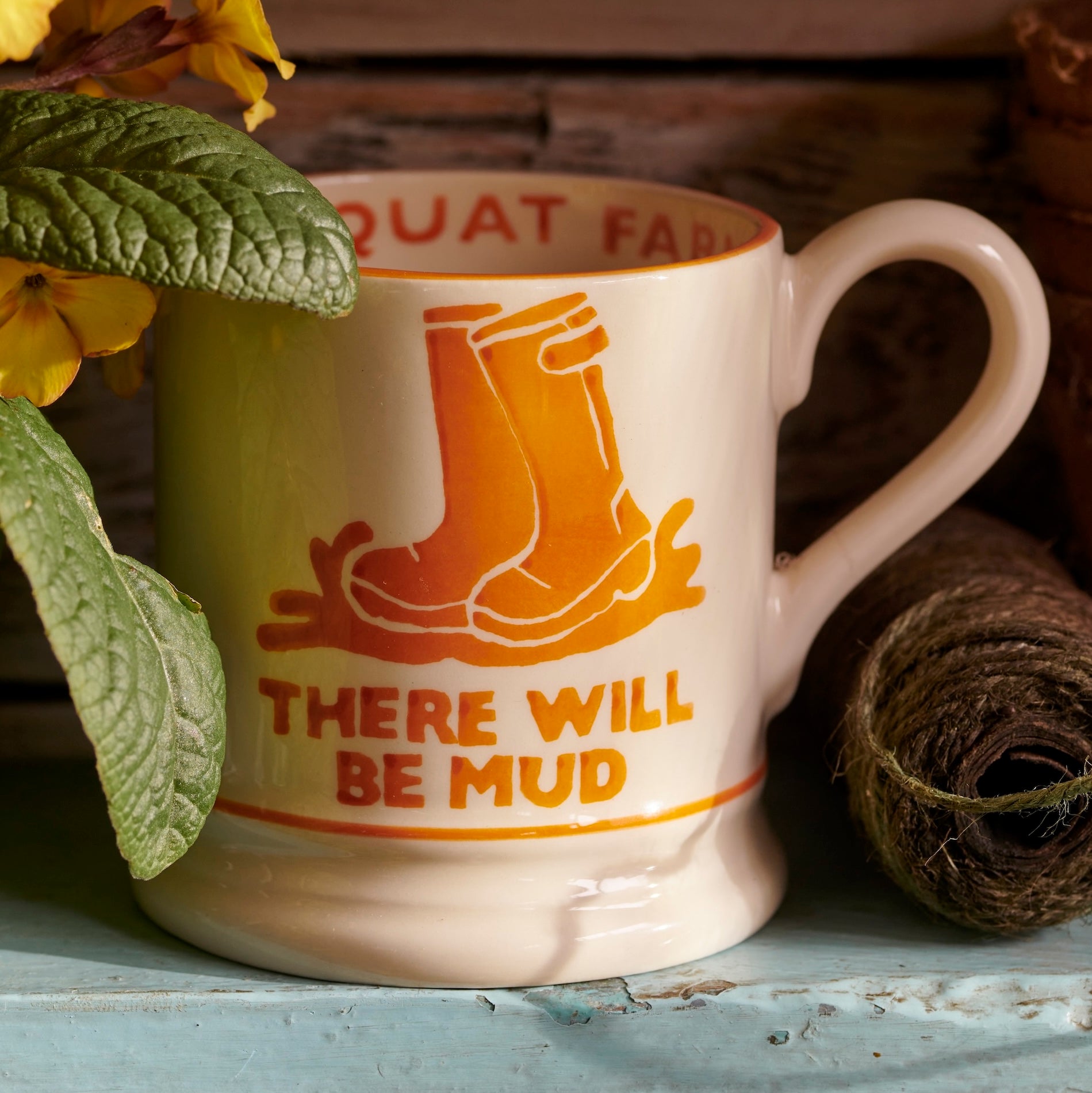 Emma Bridgewater x Diddly Squat There Will Be Mud 1/2 Pint Mug